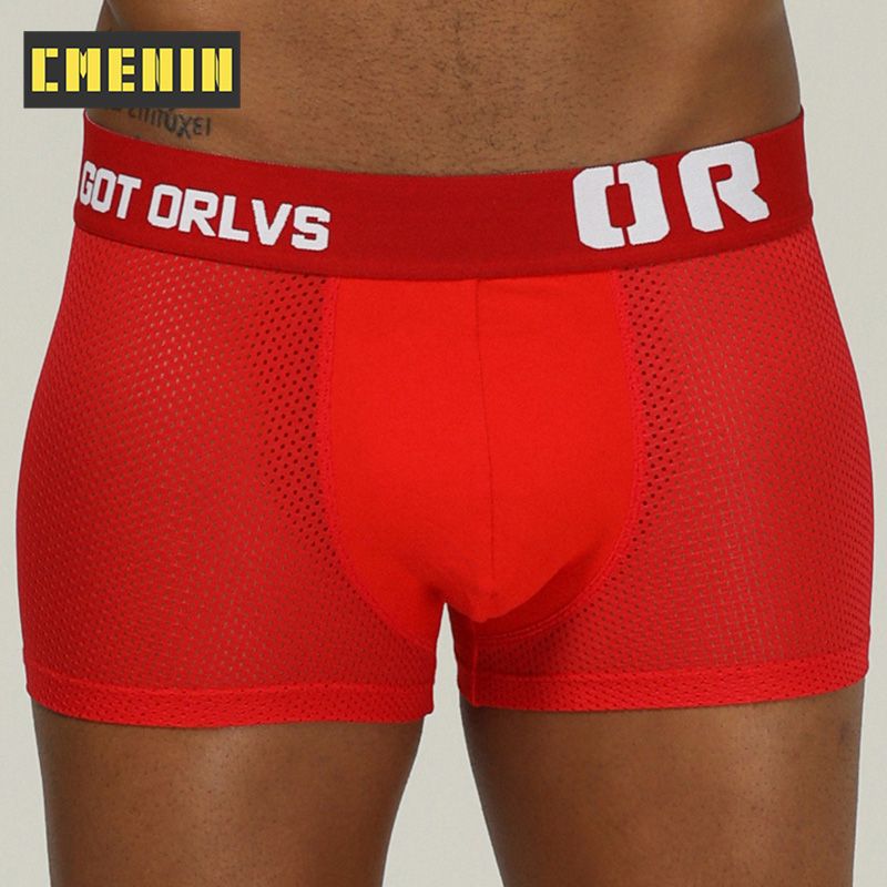 CMENIN Soft ORLVS (1 Pieces)  Men Underwear Boxershorts Mesh Breathable Underpants Innerwear Fashion Solid Print "OR" Panties Trunks OR207