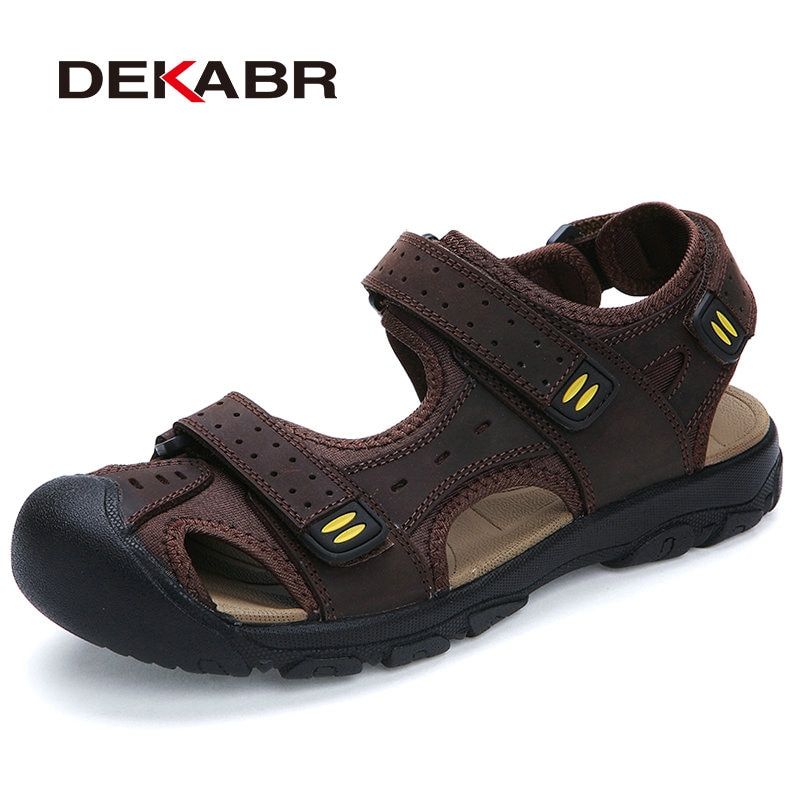 DEKABR Plus Size 38-48 New Men's Sandals Men Summer Beach Flip Flops Comfortable Non-slip Water Shoes Flat Light Casual Slippers