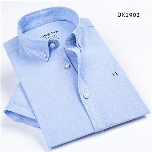Oxford Shirts for Men Short Sleeve Summer S to 5xl pure cotton Mens Business casual shirt button down Collar Striped Breatheable