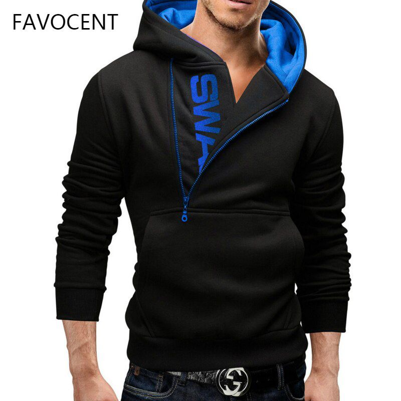 FAVOCENT Hoodie Oblique Zipper Solid Color Hoodies Men Fashion Letter Tracksuit Male Sweatshirt Hoody Mens Purpose Tour M-6XL