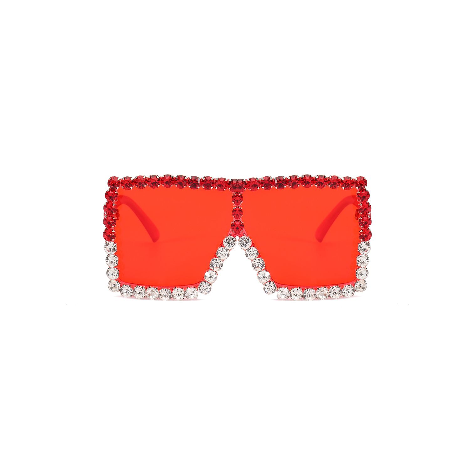 Kids Oversize Square Sunglasses, Retro Bling Rhinestone Frame Sunglasses for Girls Boys