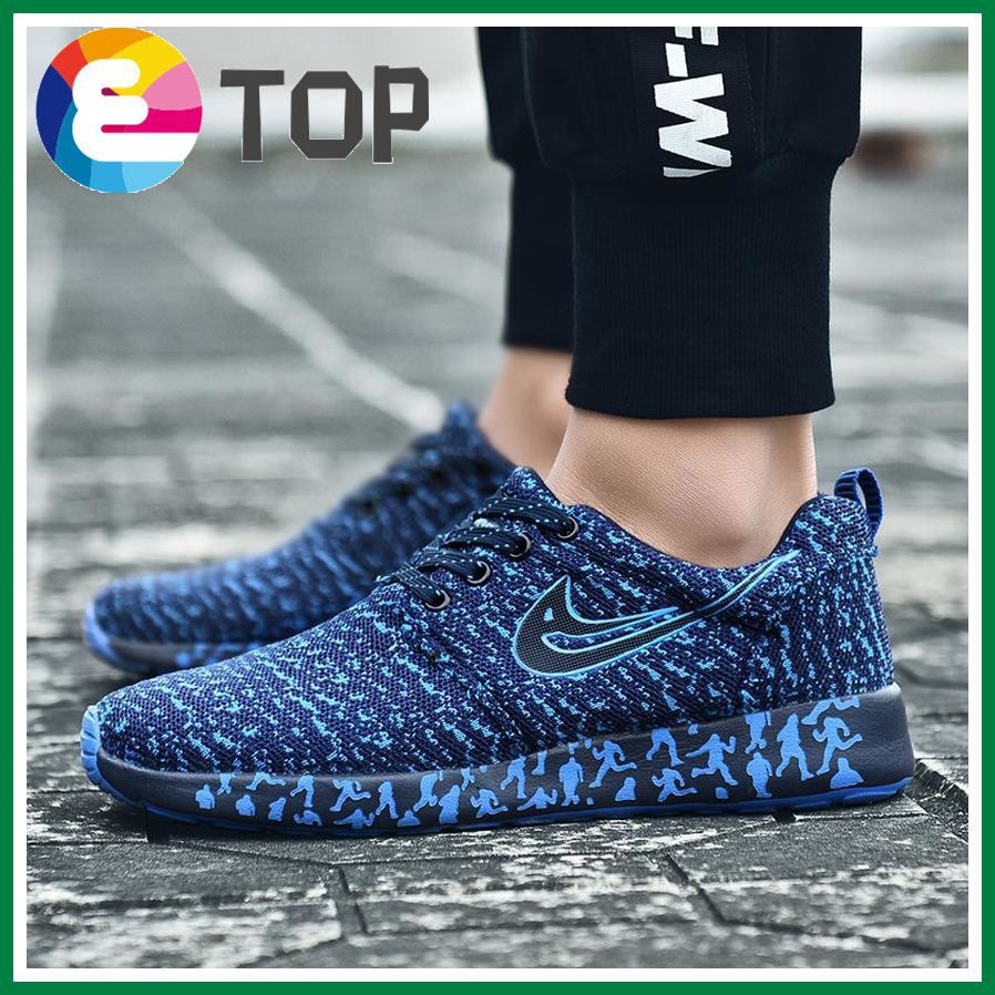 Men Shoes Plus Size Basketball Running Sport Shoes Summer Uni Snesker Non-slip Wear-resistant Sole Printing Flying Woven Shoes Hook Pattern