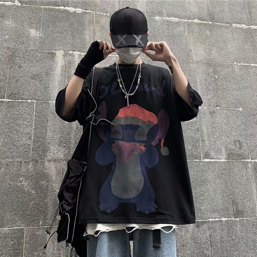 Men -shirt Short Sleeve KWAS Printing Casual Loose op Summer Polyester Cotton Blend