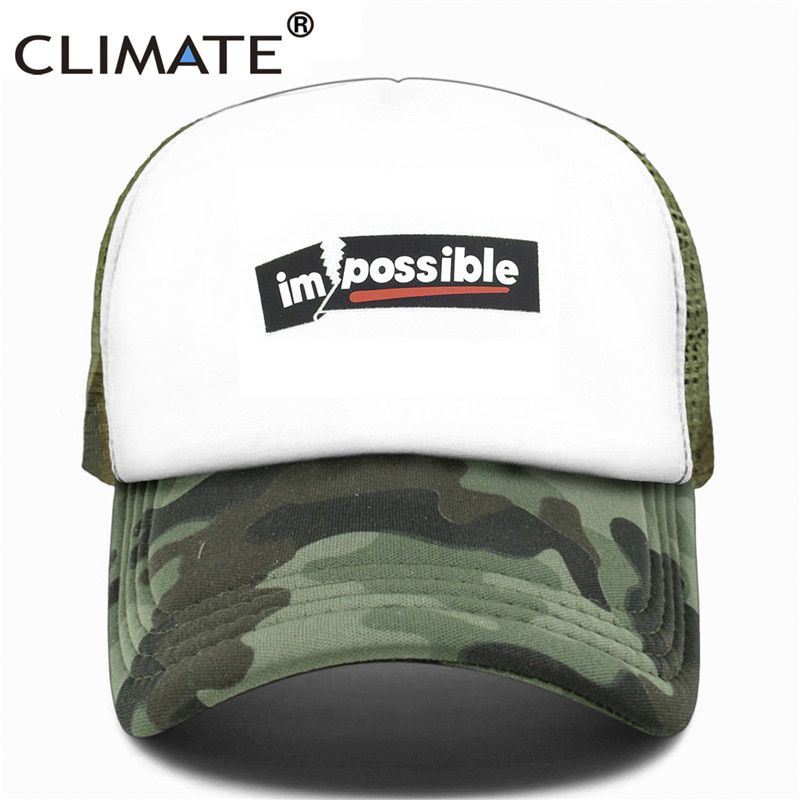CLIMATE Cool Hiphop Trucker Caps Hat Men Surfboard Youth Impossible Caps Mesh Baseball Cap Hat for Men Youth