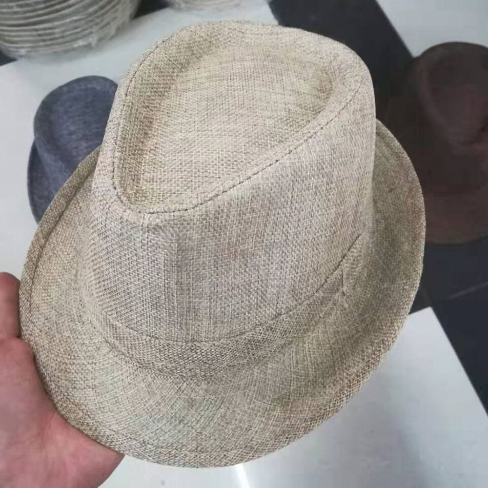 Solid Color Unisex Jazz For Men And Women's Fedora Cotton and Linen Fabric Panama Jazz Cap Sombreros England Visor