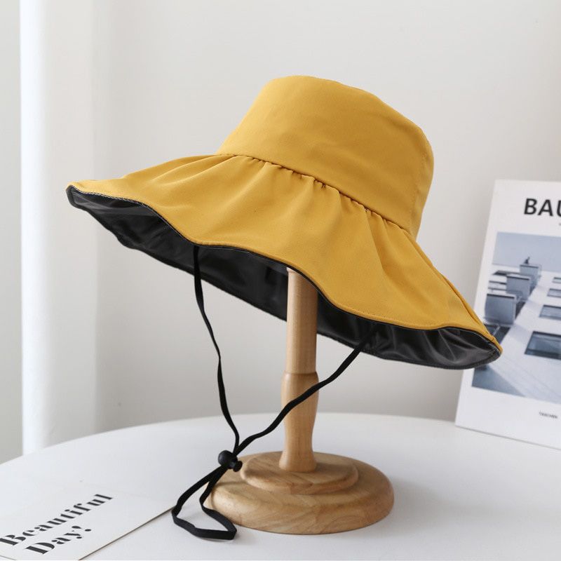 UV Black Rubber Sunscreen Sun Hat Women Outdoor Sun Hat Face Big Brim Beach Hat Foldable Big Brim Hat Fisherman Hat Panama Hat