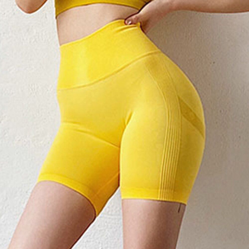 Seamless Yoga Shorts Fitness Women High Waist Push Up Workout Shorts Scrunch Butt Sports Shorts Gym Clothing Running Leggings