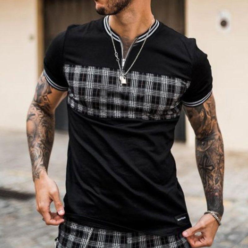 T Shirt for Mens Stripped Tshirt Summer Men Clothing Streetwear Round Neck Shirt Fashion  Print Short Sleeve T-shirts Tops