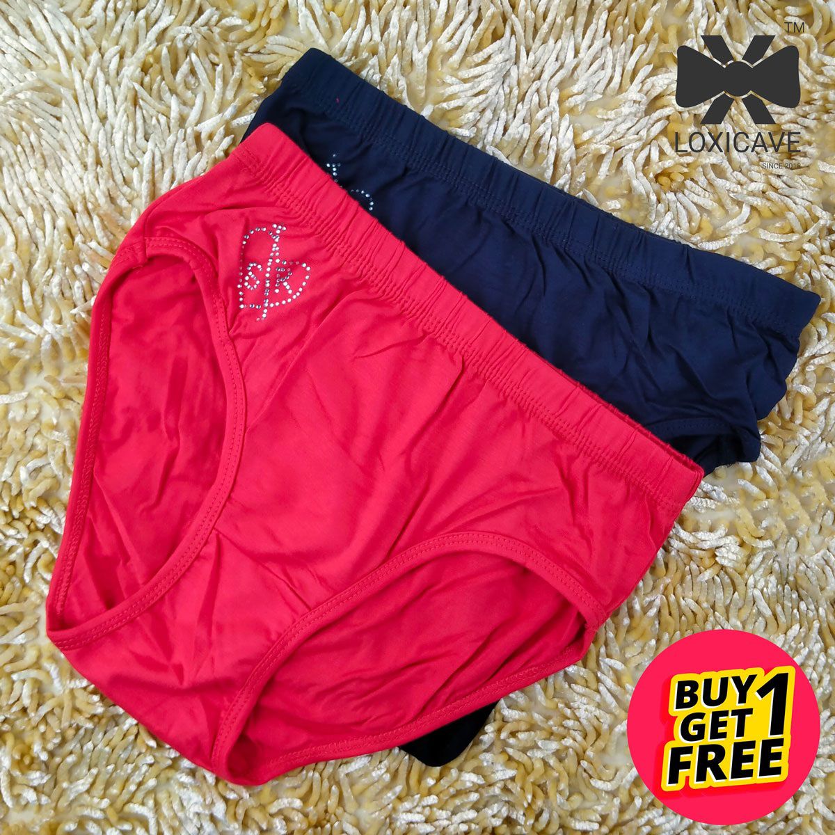 2 Pieces Loxicave Imported Premium Panty Stylish panty cotton panty comfortable panty flower print panty SIPA01