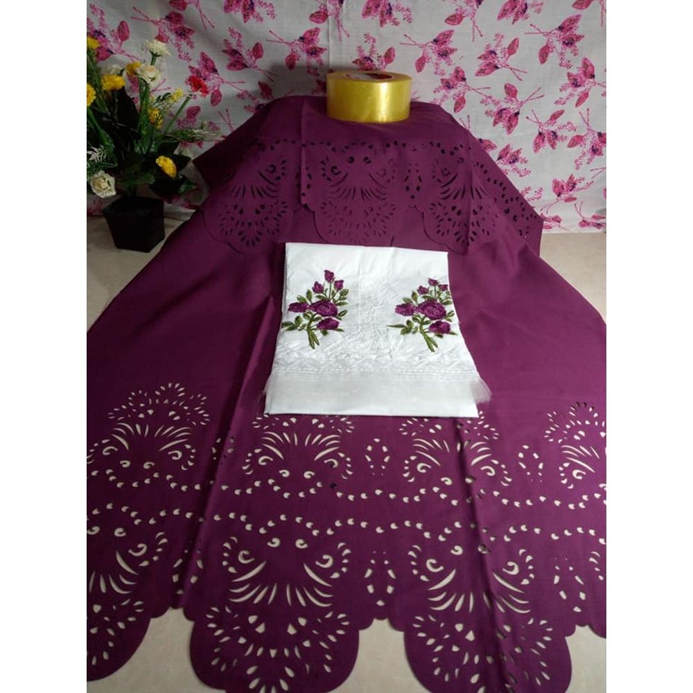 Pakistani Laser Cut 2 Piece Un-Stitch For Women