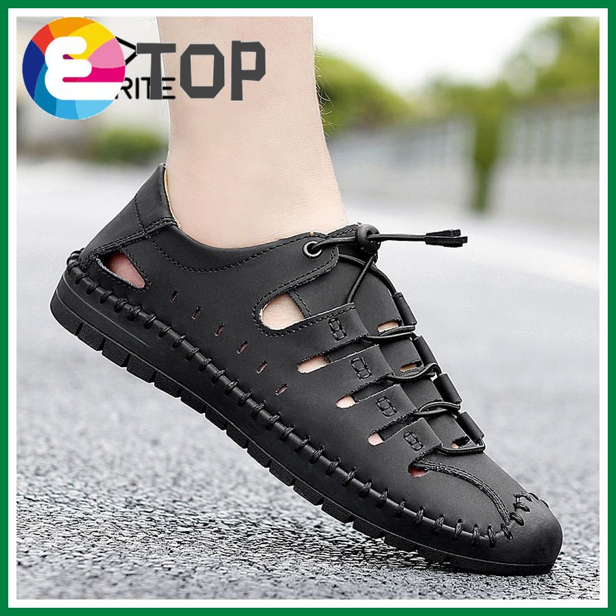 Big Size 38-48 Sandals for Men High Quality Leather Shoes Casual Shoes Beach Sandals Quick Drying shoes Water Shoes for Men