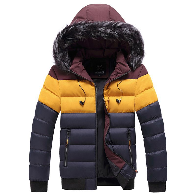 Detachable Hooded Jacket Men Winter Warm Thick Parkas Coat Male Casual Patchwork Windproof Overcoats Jacket Autumn Outwear