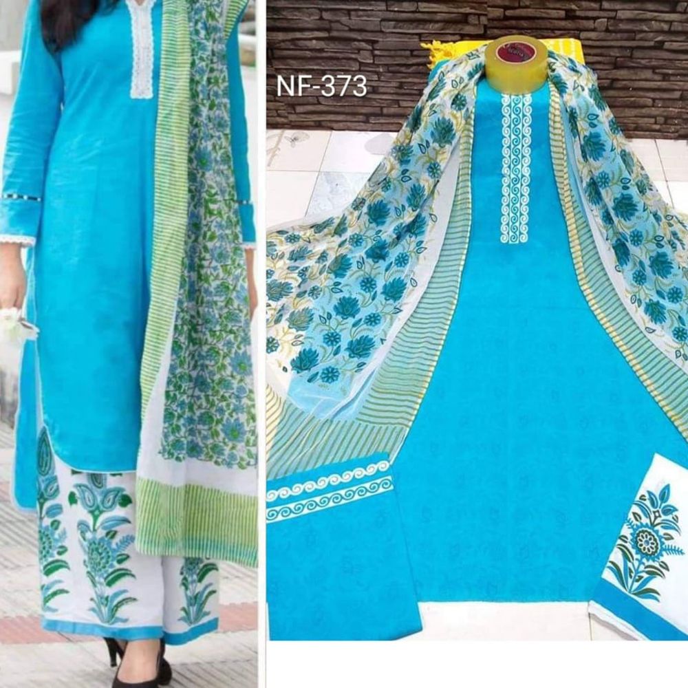 High Quality Screen Print Unstitched Three Piece For Women