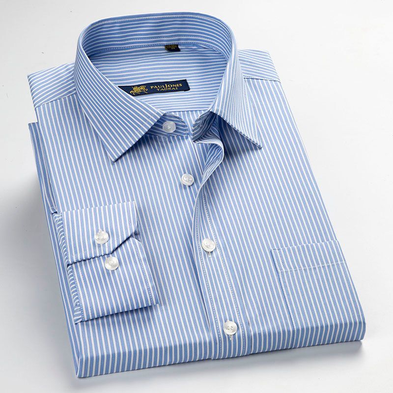 Classic Style Men's Formal Business Shirts Easy Care Brand Long Sleeve Men Dress Shirts Social Shirts Office Clothing for Men