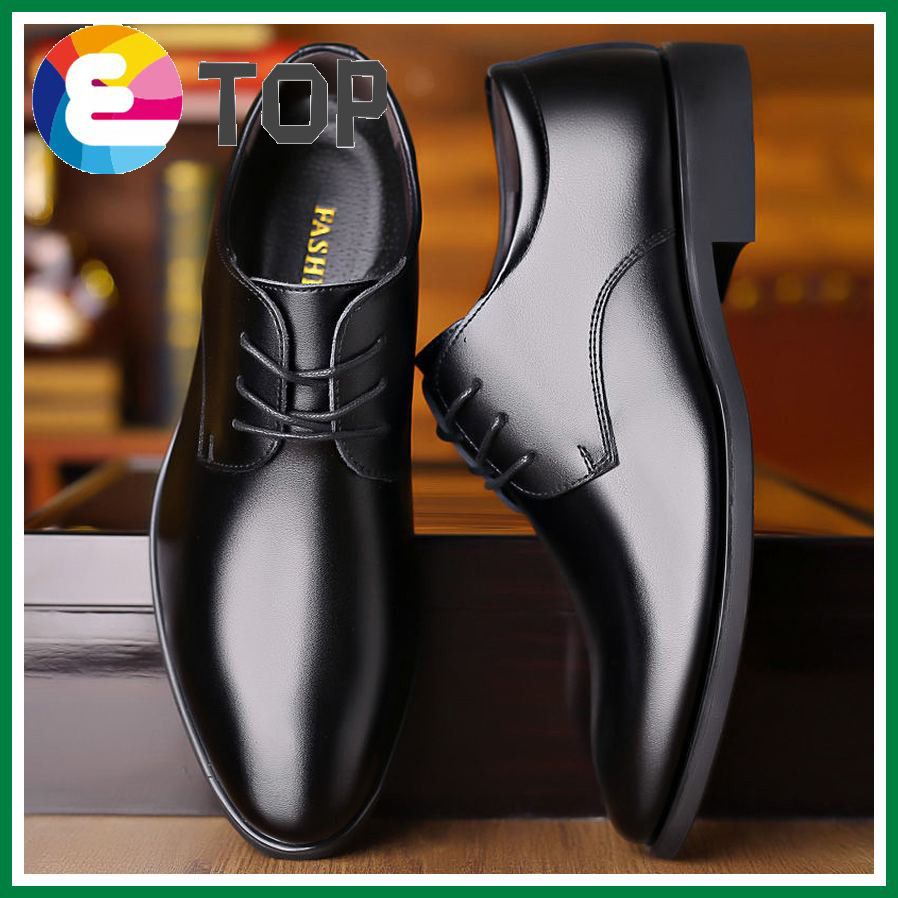 Spring Men's Leather Shoes Business Dress Soft Bottom Comfortable Inner Height Breathable Hollow Male's Shoes