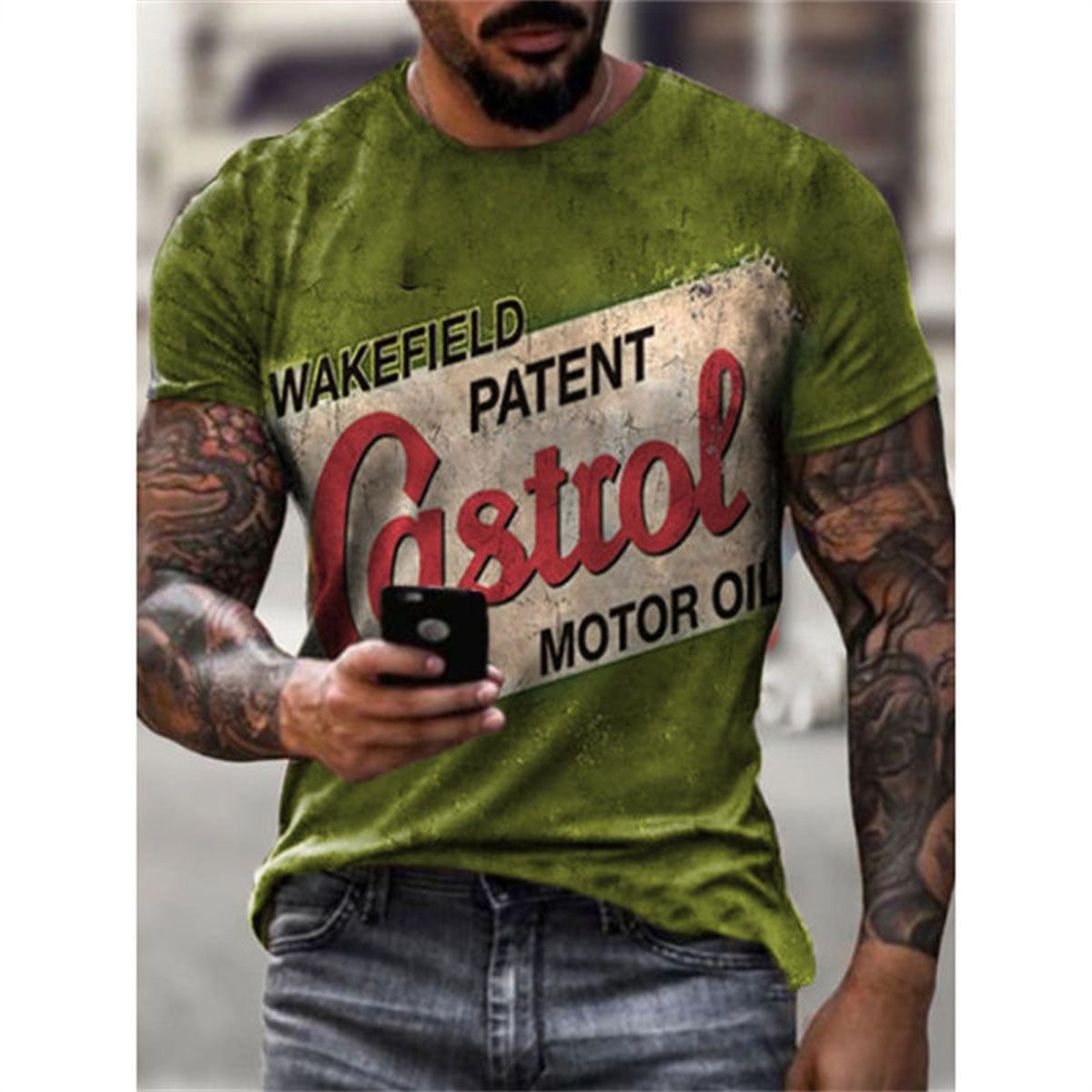 Men's Oversized T Shirt 3D Printed Casual Vintage Clothing Summer O-Neck Short Sleeve Shirts Fashionable Beach Sports Blouse