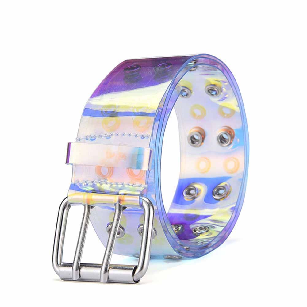 Yfashion Men And Women Waistband Pvc ransparent Fashion Casual All-match Waist Belt color