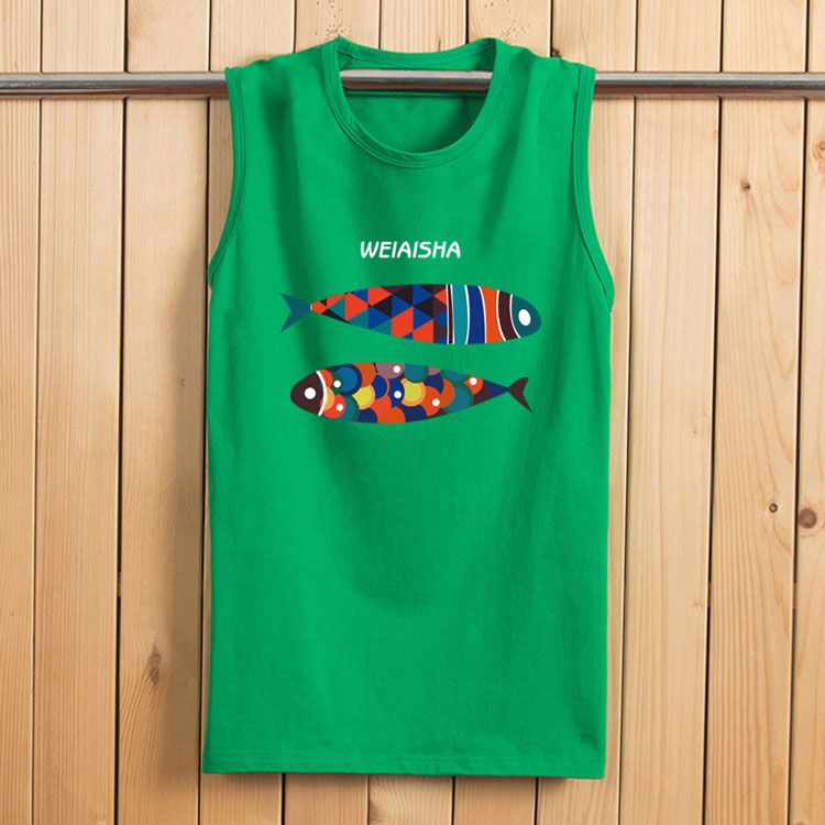 Vest Men's Large Cotton Loose Srts Sleeveless New Fashion Brand  StuCasual Bottoming T-shirt