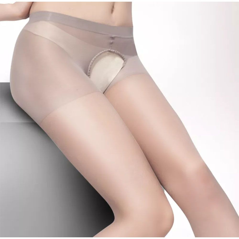 Soft And Comfortable Women Ultra Sheer Shiny Glossy Crotchless Pantyhose Adult Stockings Tights