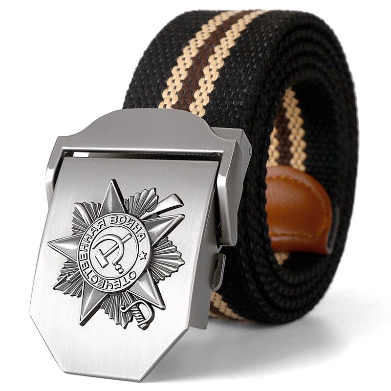 New Men & Women High Quality Belt 3D Great Patriotic War Memorial Canvas Belt Soviet Memory CCCP Luxury Jeans Tactical Belts