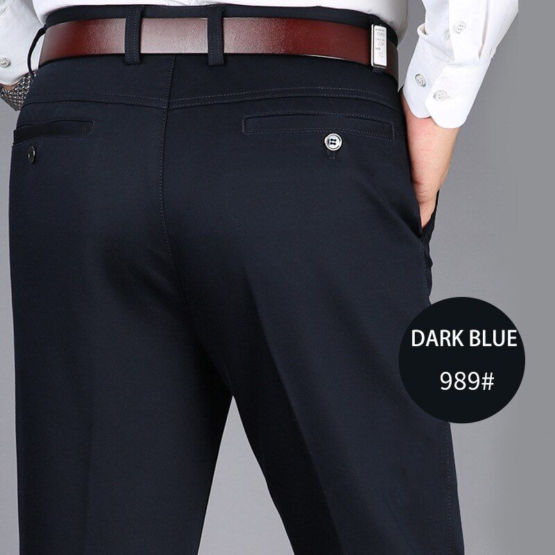 trousers for men classic autumn High waist Casual Business dress Suit pants men  high quality cotton male soci