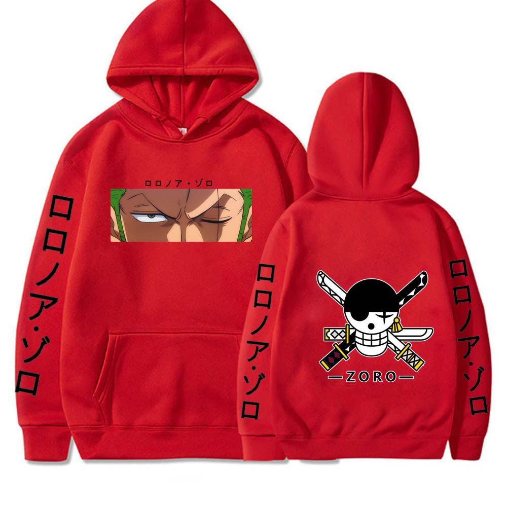 One Piece Anime Hoodie Roronoa Zoro Print Funy Pullover Long Sleeve Loose Casual Fashion Sweatshirt Uniex