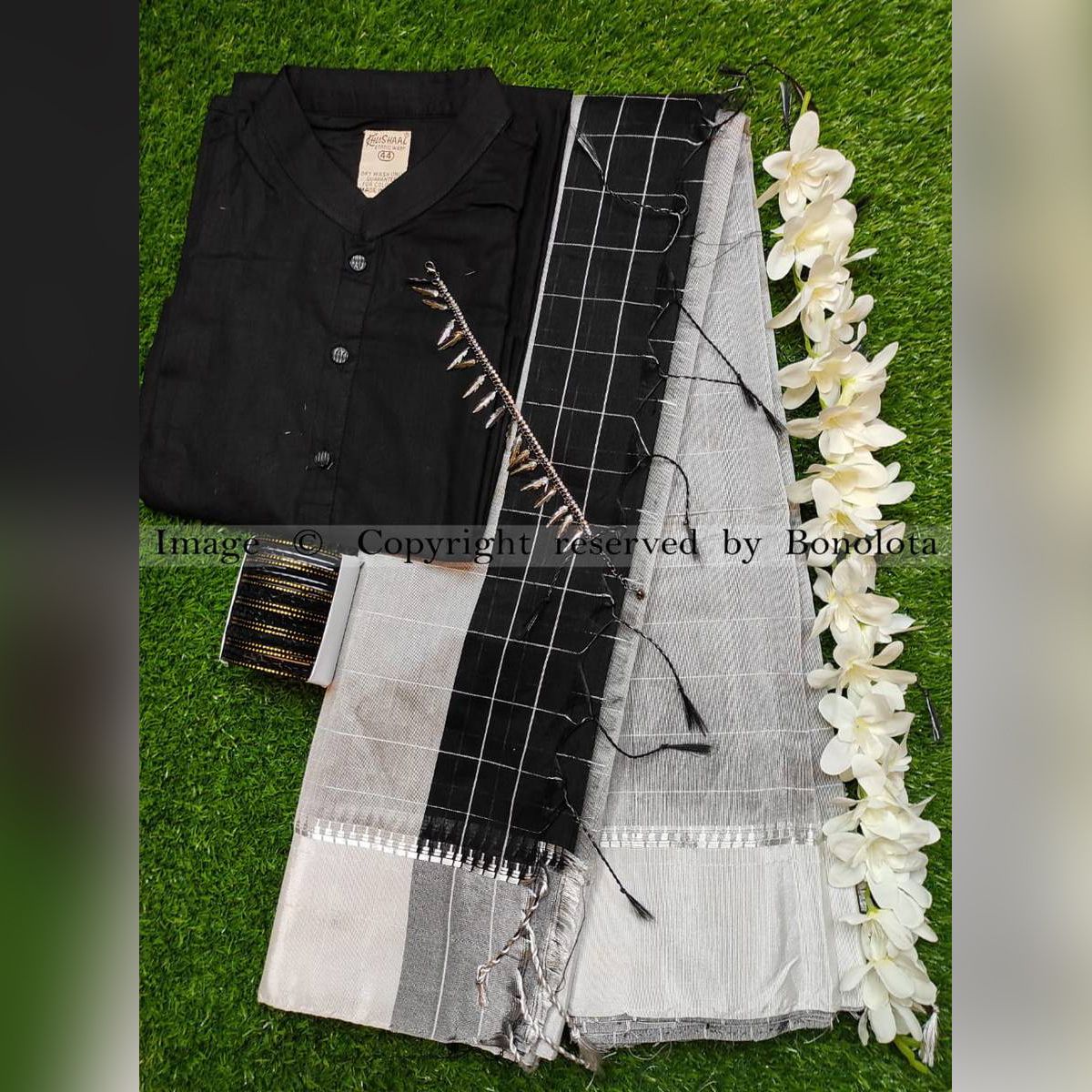 Dupiyan Silk Saree & Indian Panjabi Couple Package