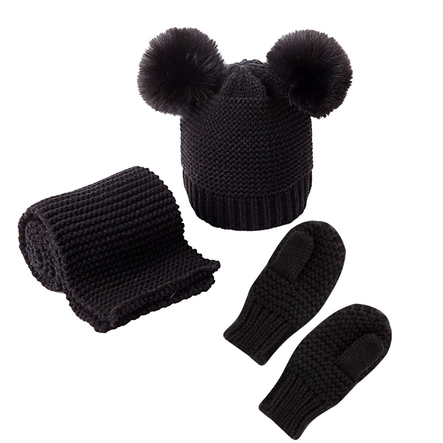 Winter Hat Scarf Lovely Children Winter Knitted Hat Mittens