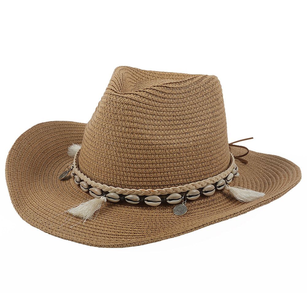 womens summer hats Green Sun Hat Shell Decorate Panama Summer Straw Hat Ladies Sombrero Female UV Protection womens summer hats