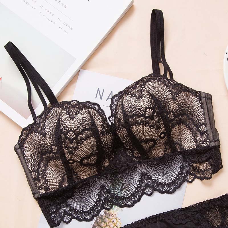 DeRuiLaDy  Lace Bras For Women Adjust Seamless Wireless Push Up Bra Backless Bralette Comfortable Underwear  Lingerie