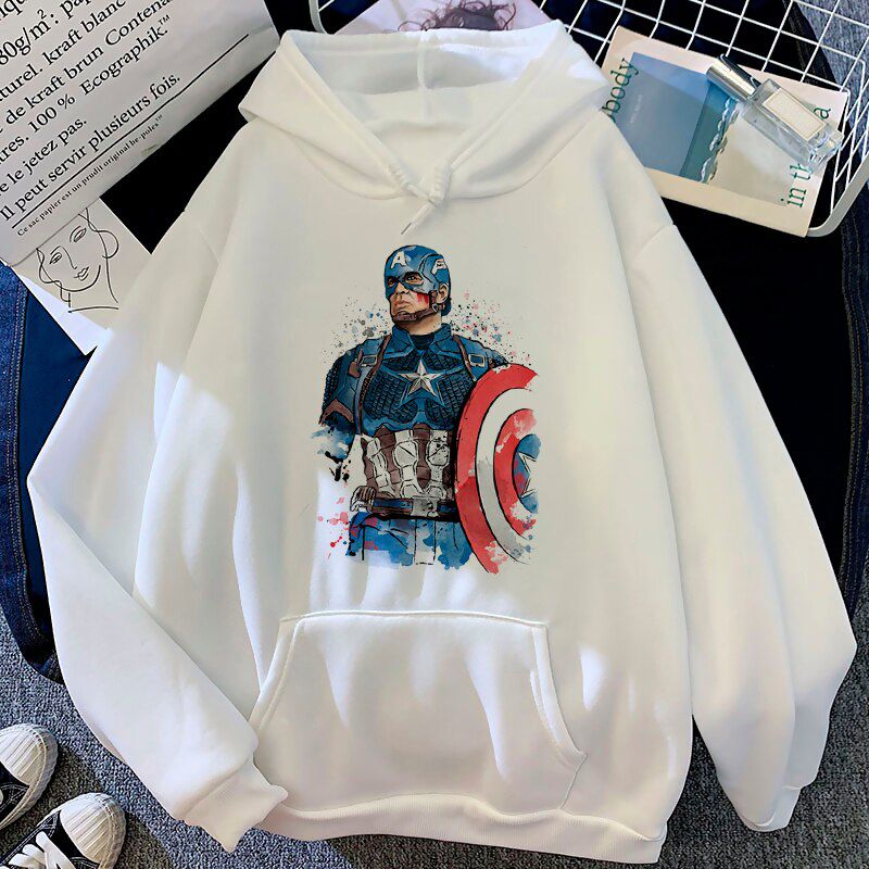 Disney  Avengers Funny Cartoon Uni Hoodies Men Graphic Vintage Cool Anime Sweatshirt 90s  Hop Streetwear Hoody Male