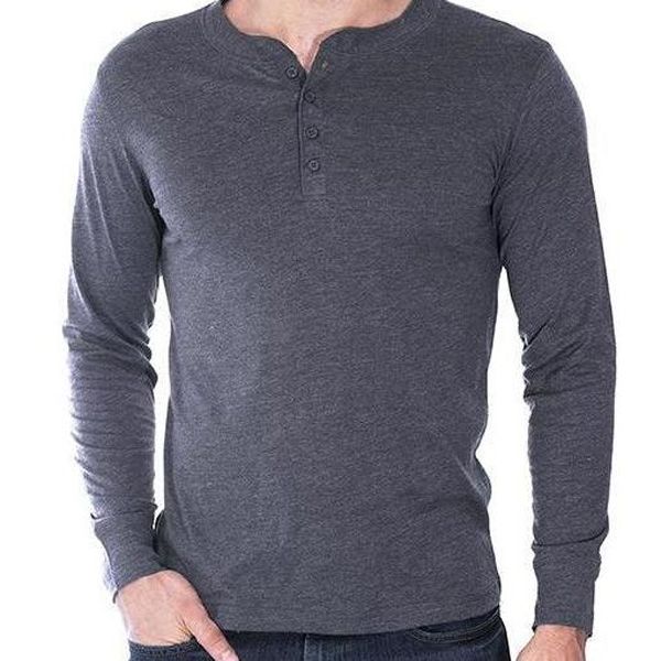 Deep Gray Cotton Long Sleeve T-Shirt For Men(null)