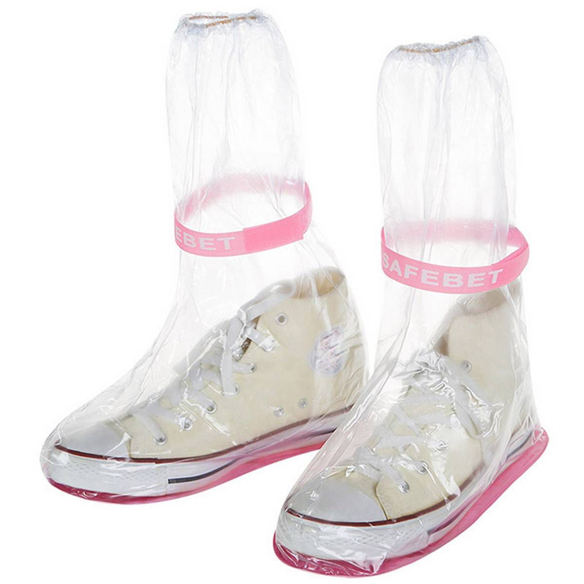 Outdoor Raincoat Set Cycle Rain Boots Overshoes Rainboots Waterproof Rain Shoes Cover（S：29 * 12cm）Transparent foundation