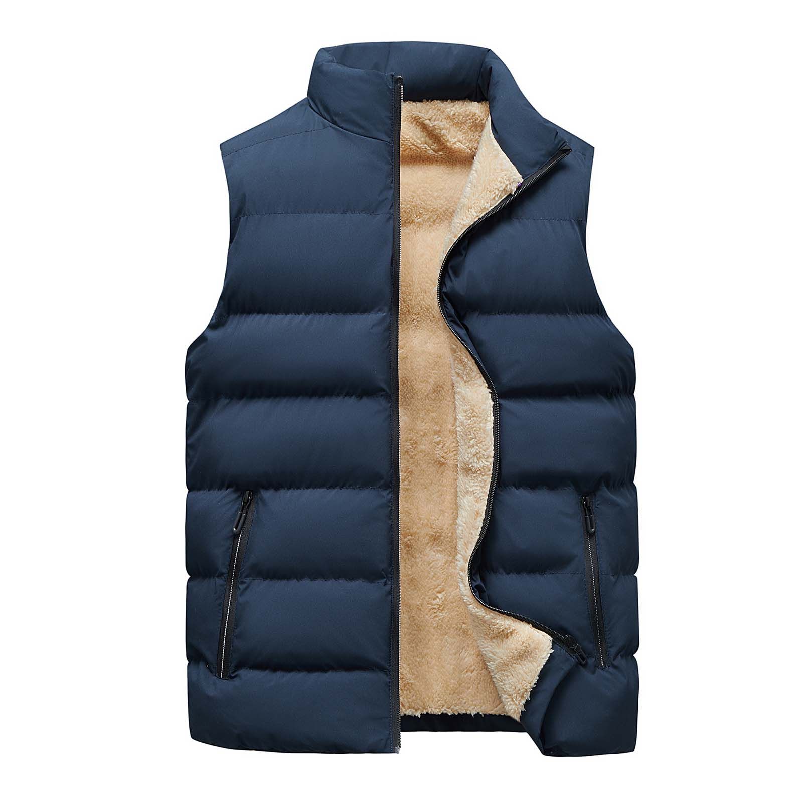 Winter Waistcoat Cold-proof Solid Color Men Vest