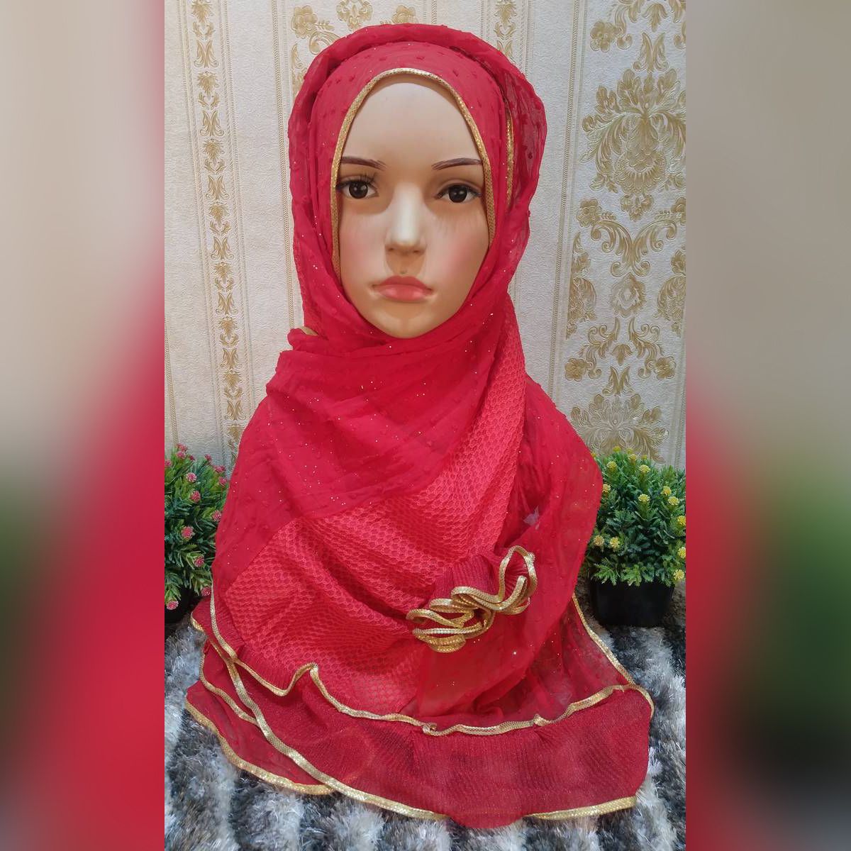 Georgette Flower Hijab