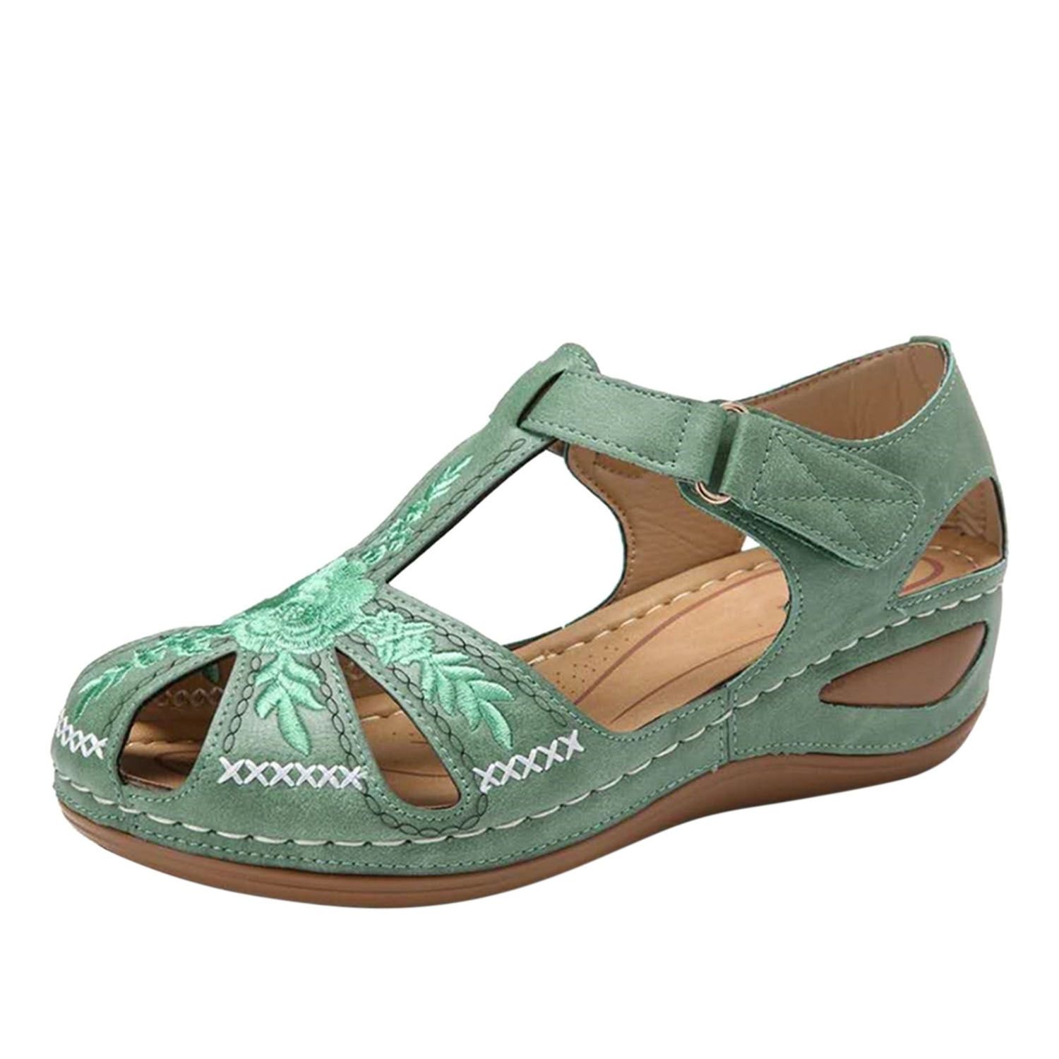Slope Heel Embroidered Sandals Women's Shoes Wedges Platform Women's Summer Footwear Zapatos De Mujer Women Shoes