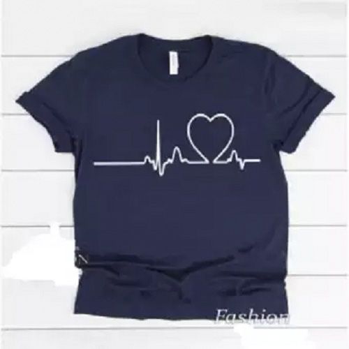 Love Hart Blue Short Sleeves T-Shirt For Men love hart