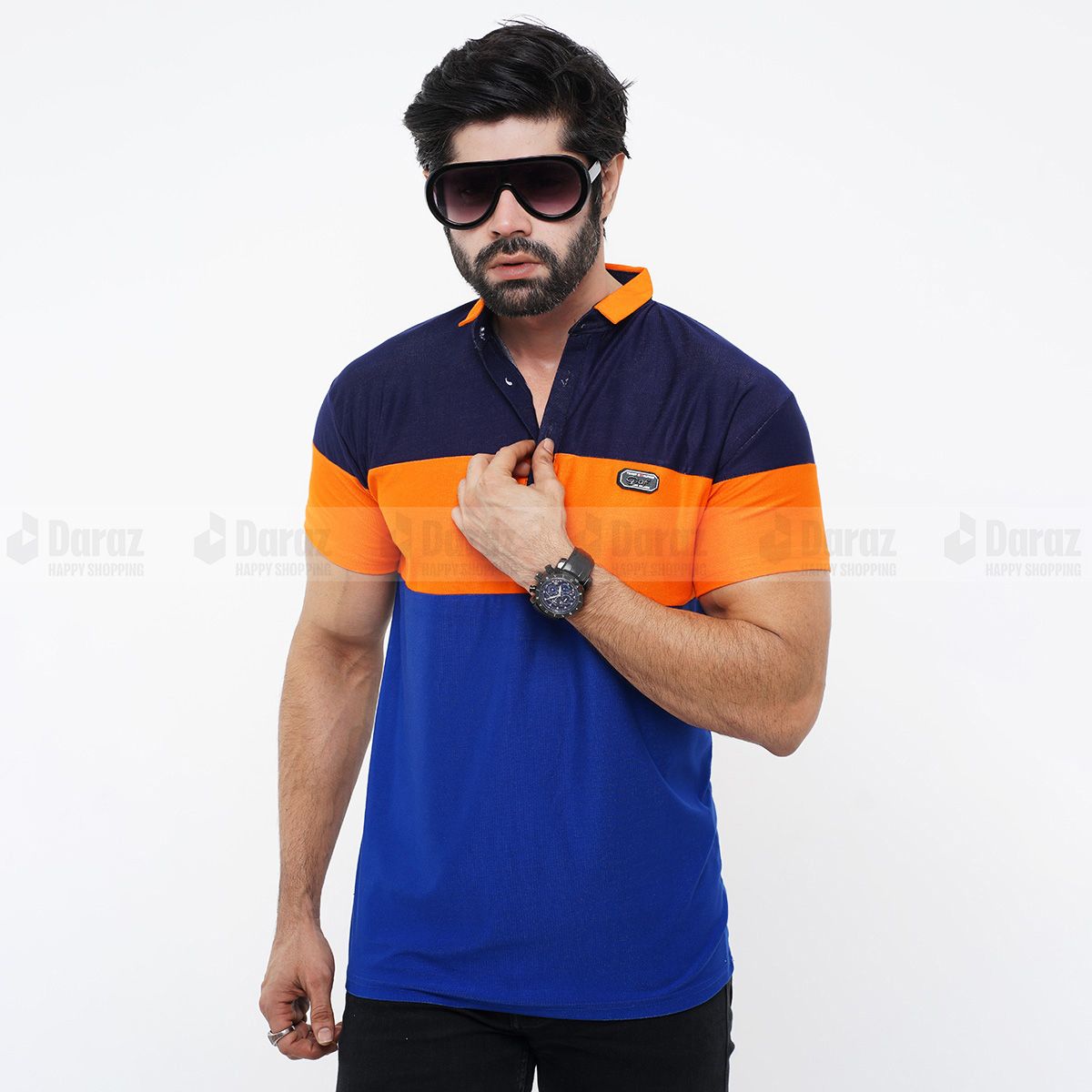MULTICOLOUR Half Sleeve Men's  Polo T-Shirt By Men