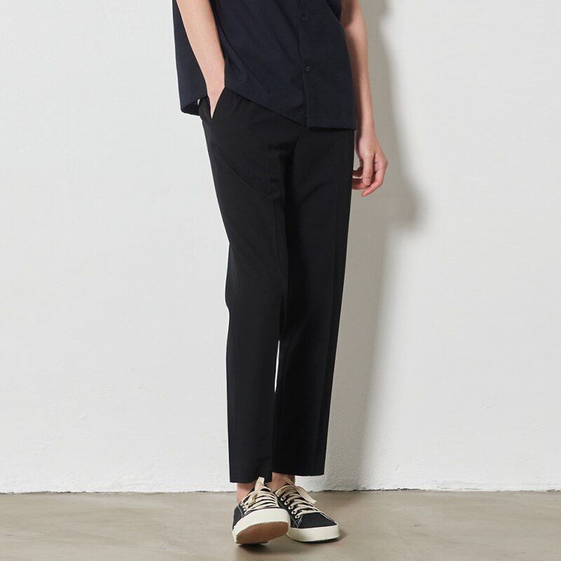 IEFB Summer Business Trousers Men's Loose Straight Ankle Length Pants Vertical Korean Men's Thin Khaki Casual Suit Pants 9Y7655
