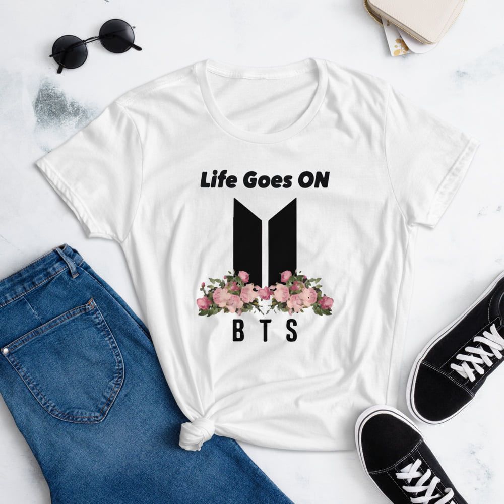 BTS LIFE GOES ON FLOWER T-SHIRT MEN&WOMEN SUMMER COLLECTION