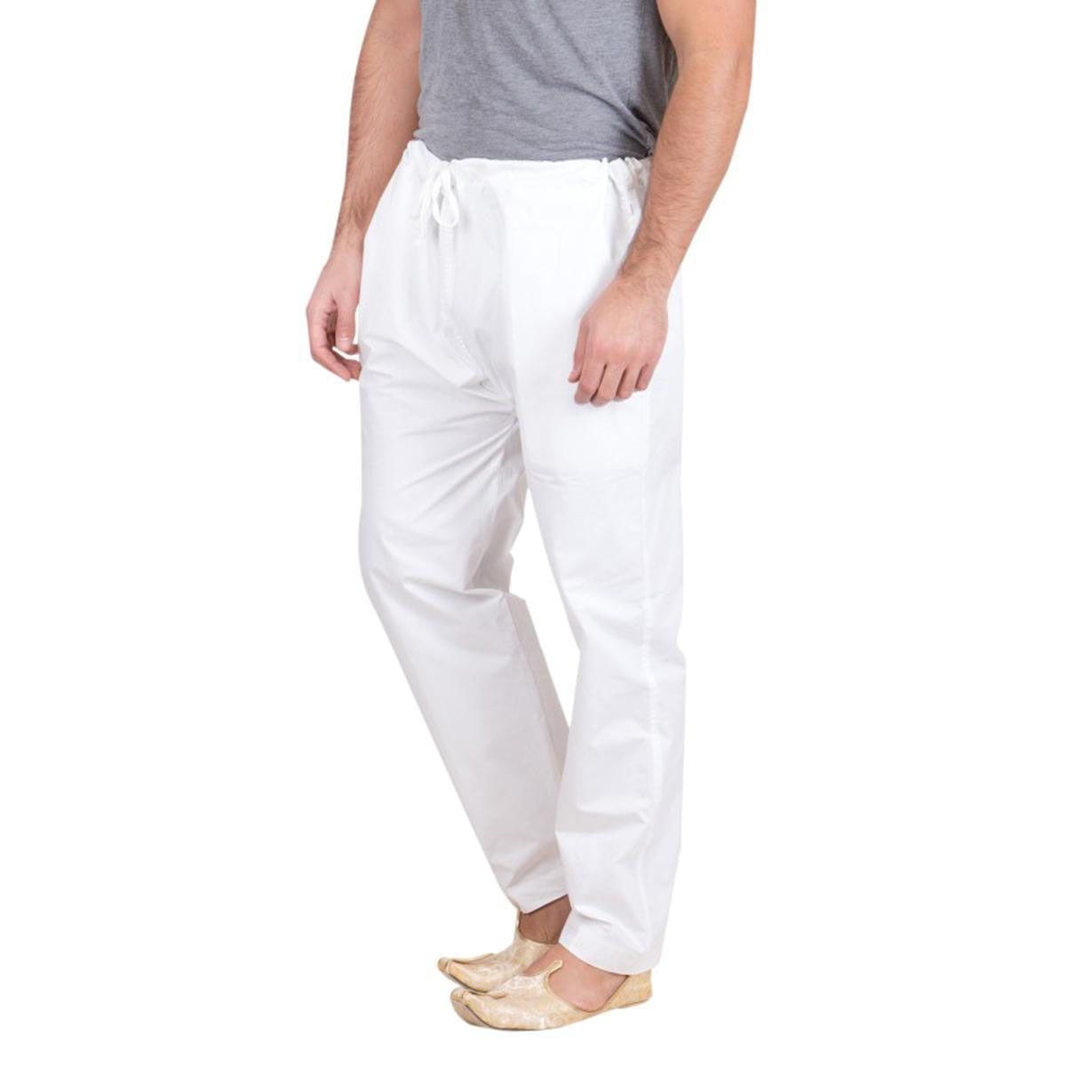 White Cotton Pajama Pant for Men