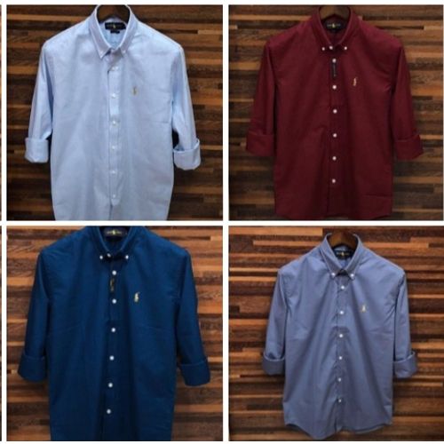 ( 4 )  piz Stylish Regular Slim Fit Blank Cotton Long Sleeve Formal Shirt For Men