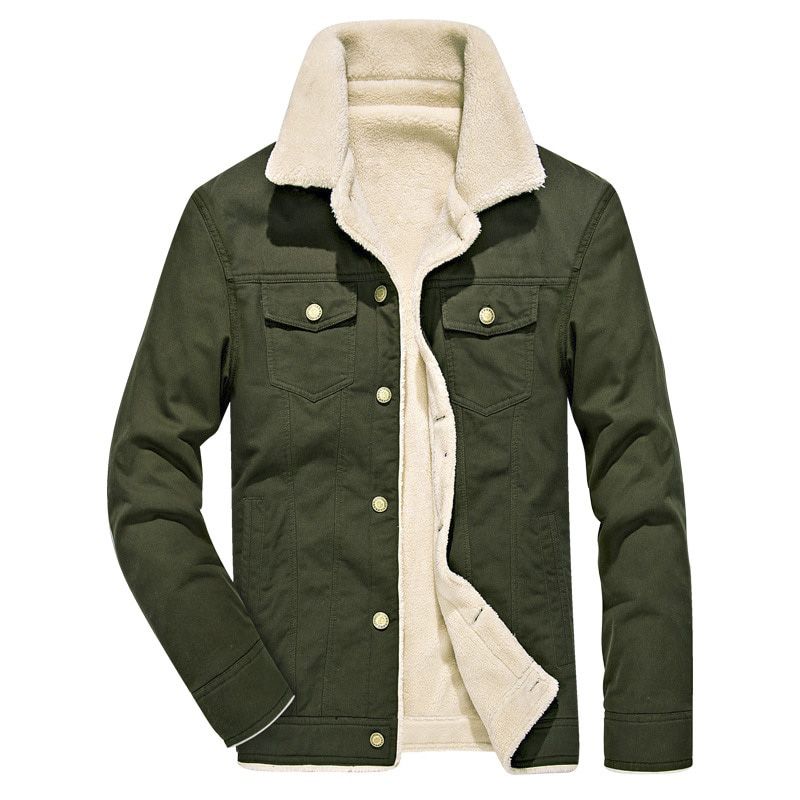Mens Parkas Coat Cotton Military Jacket Thick Fleece Warm Parkas Jacket Masculine Coat Male Men's Clothing Lapel