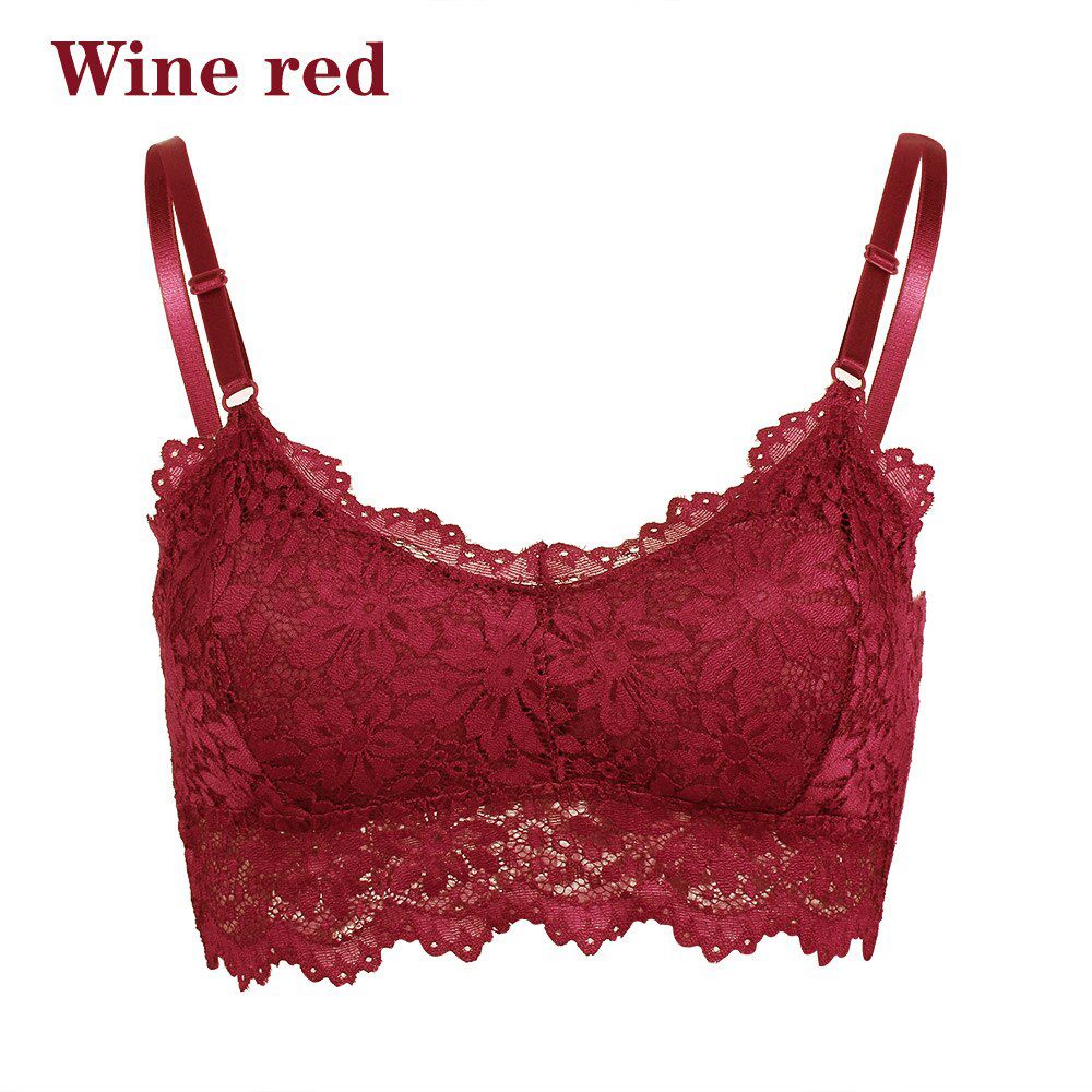 1PC 2020  Women  Floral Lace Bra Ladies Hollow Out Push Up Bra Ultra Strap Padded Lingerie Wire Free Seamless Underwear