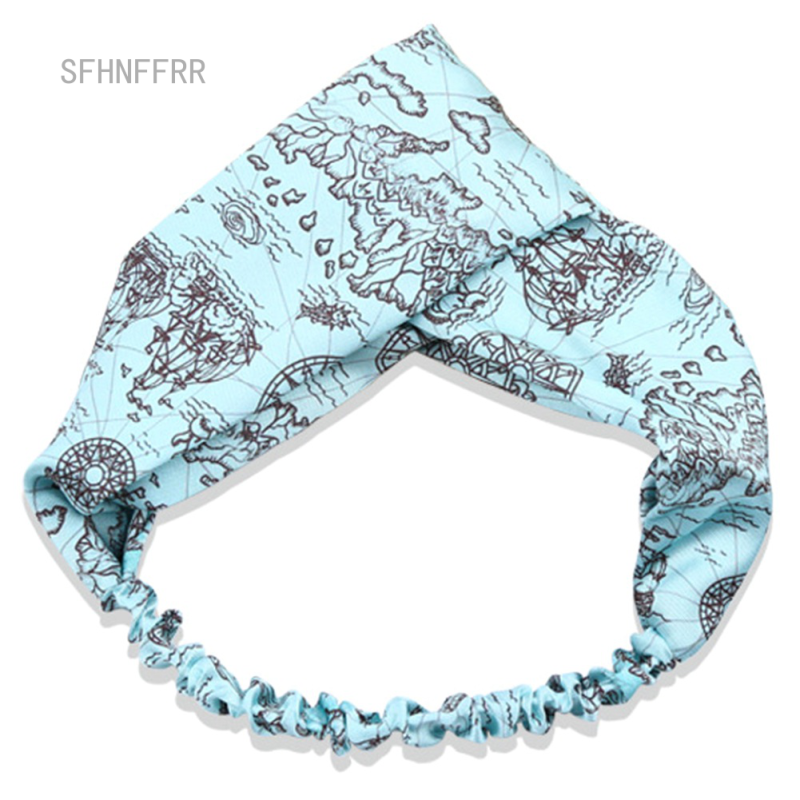 【ALLGOOD】Beautiful Romantic Starry Sky Elastic Cross Headgear Fashion Headband Ladies Hair Accessories