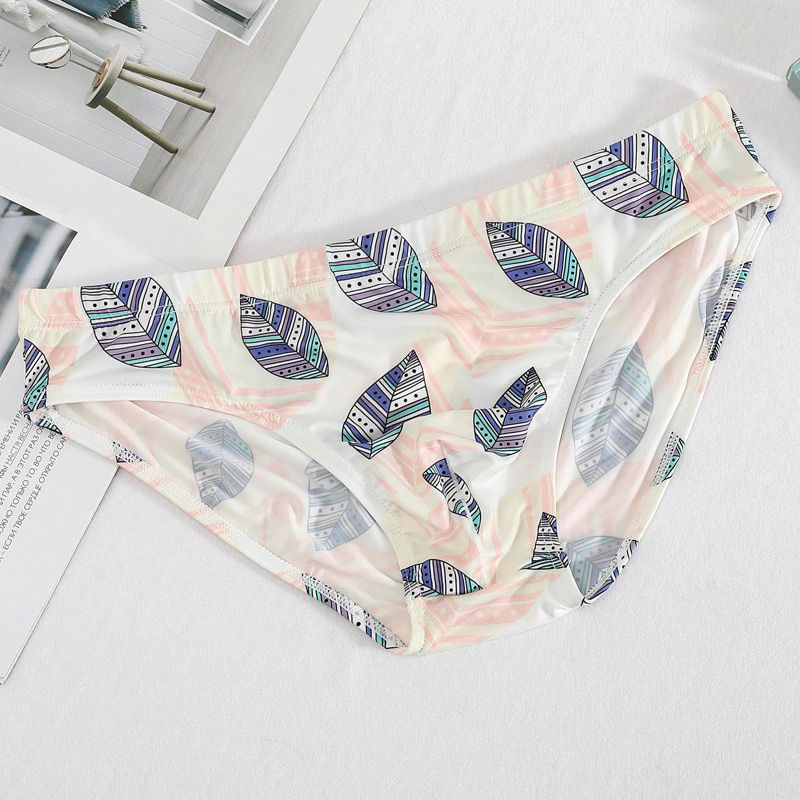 Men's Cartoon Printed Panties Man  U Convex Design Briefs Soft Silky Men Underpants Trend Seamless Man Panties