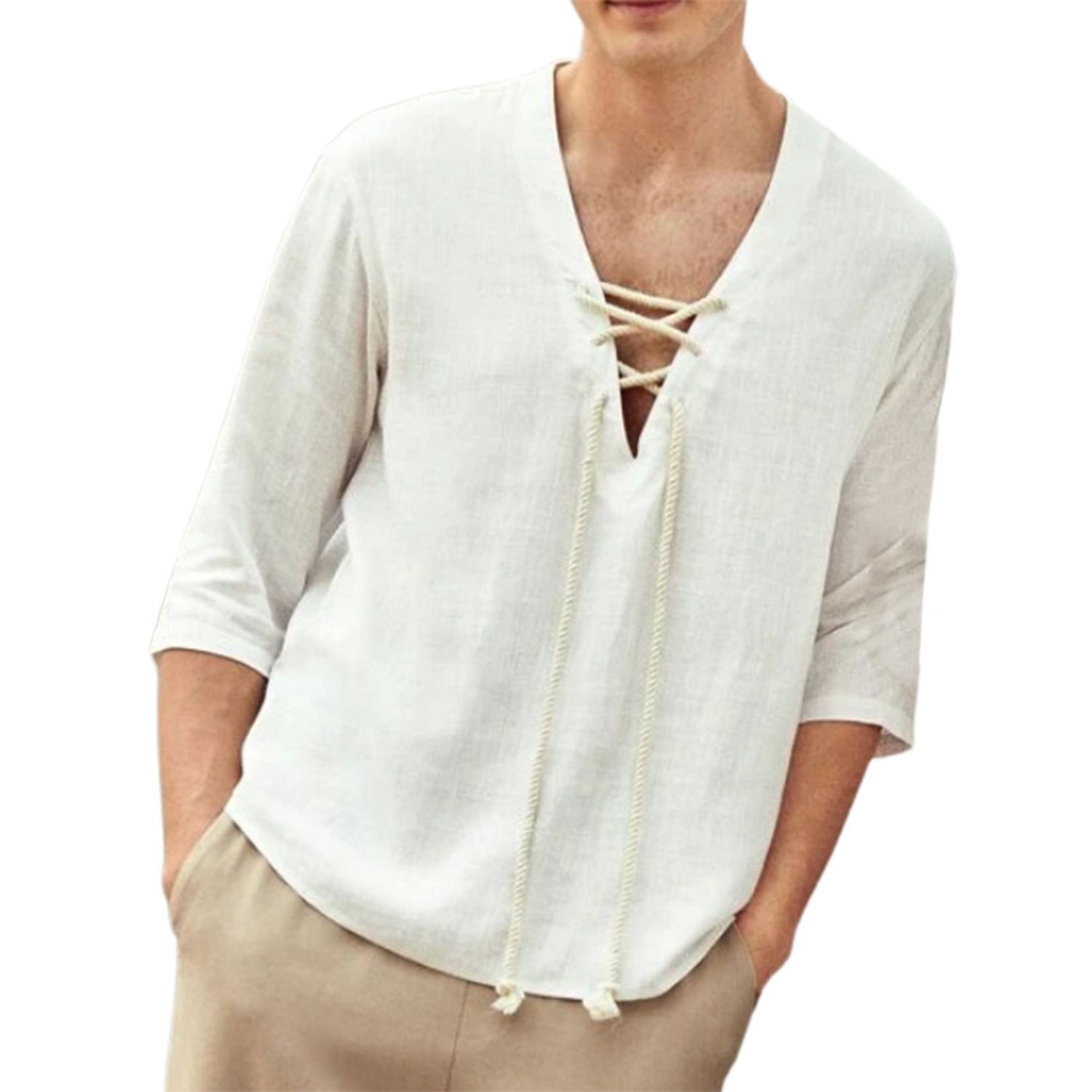 Men Shirt Pullover Anti-ling Summer T-shirt