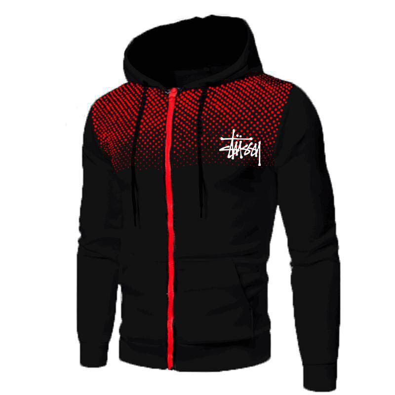 Ropa Hompre High Street Brand SikSilk Plus Velvet Print Polka Dot Men's Hoodie Outdoor Street Sports Running Training Sweatshirt