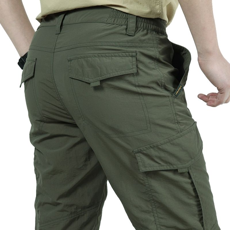 Men's   Lightweight Tactical Multi Pocket Cargo Pants Outdoor Breathable Casual  Male Waterproof Quick Dry Pants