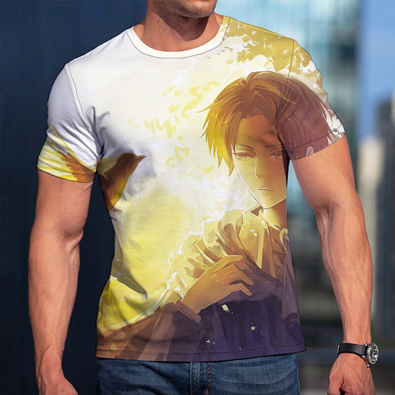 Anime 3D Print T-shirts Attack On  Fashion All-Match Round Neck Comfortable Summer Soft  Style Design Handsome Man